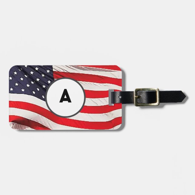 US Flag painting  Luggage Tag (Front Horizontal)