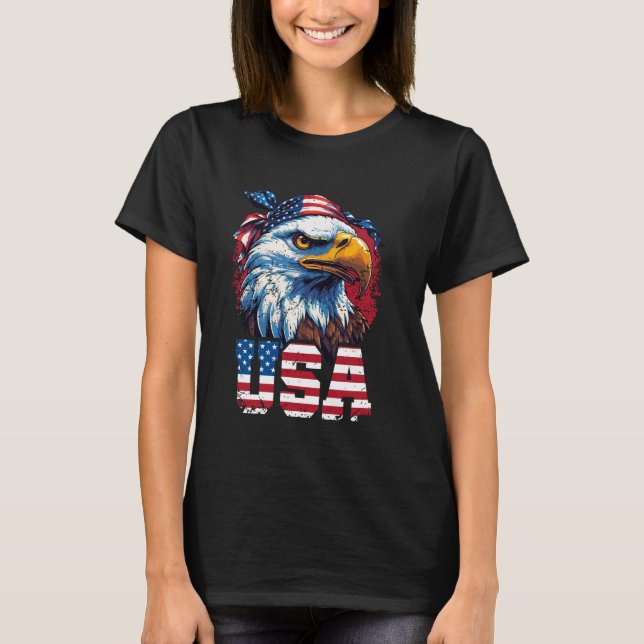 US Flag Patriot USA Eagle, American US Patriotic T-Shirt (Front)