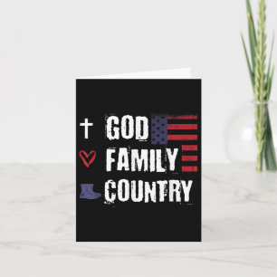Us Flag Patriotic American Family Veteran Memorial Card