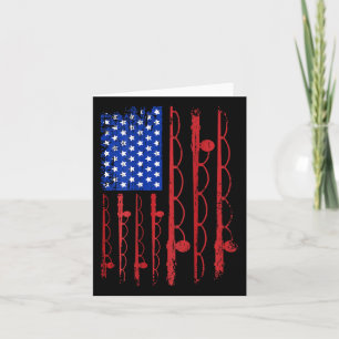 Us Flag Patriotic Fishing Gifts 4th Of July Design Card