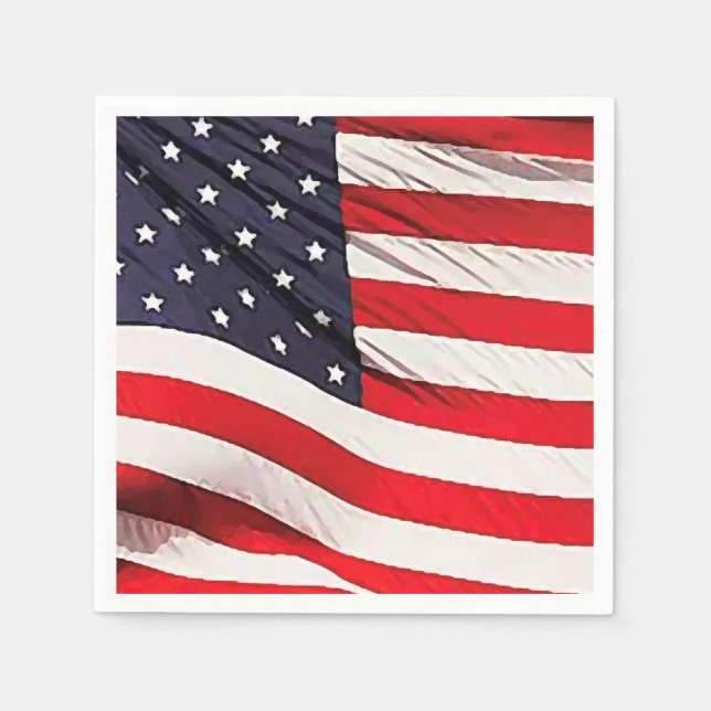 US Flag Patriotic Napkin (Front)