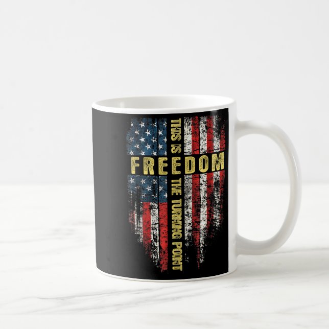 Us Flag Patriotic - This Is The Turning Int Faith  Coffee Mug (Right)