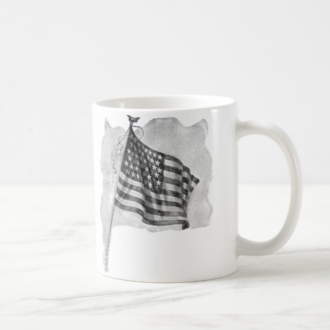 US Flag Patriotic Vintage Art Coffee Mug (Right)