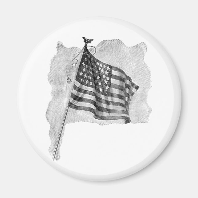US Flag Patriotic Vintage Art Magnet (Front)