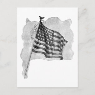 US Flag Patriotic Vintage Art Postcard