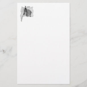 US Flag Patriotic Vintage Art Stationery