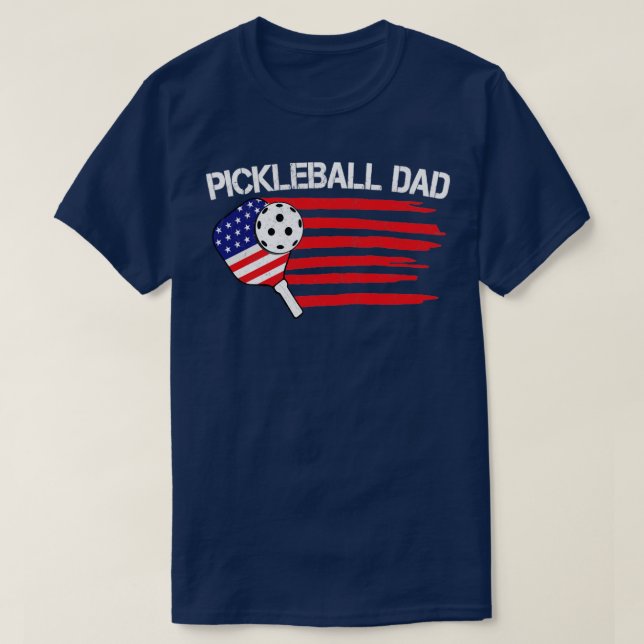 US Flag Pickleball Dad Pickleball Player Funny Fat T-Shirt (Design Front)