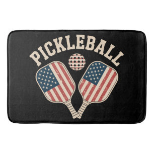 US Flag Pickleball Player Bath Mat