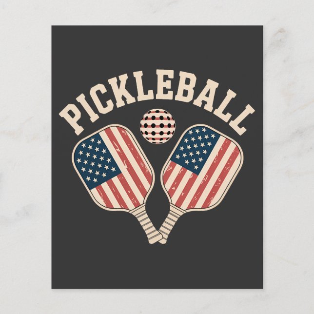 US Flag Pickleball Player Flyer (Front)