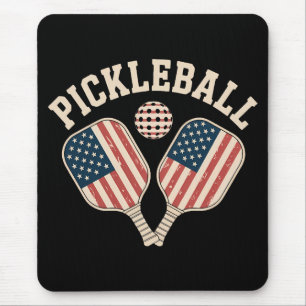 US Flag Pickleball Player Mouse Mat