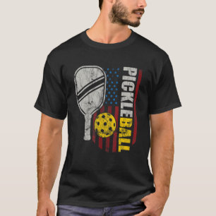 Us Flag Pickleball Player Paddleball  1 T-Shirt