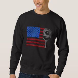 US Flag Pickleball Player Paddleball American Flag Sweatshirt