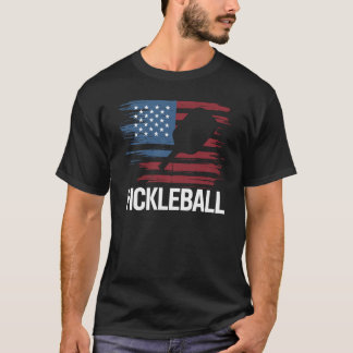 US Flag Pickleball Player Paddleball Lover T-Shirt