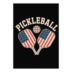 US Flag Pickleball Player Photo Print