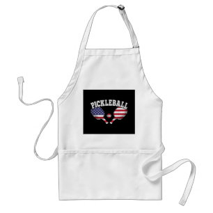 US Flag Pickleball Player Vintage Pickle Ball Love Standard Apron