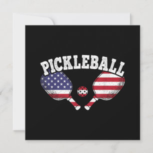 US Flag Pickleball Player Vintage Pickle Ball Love Thank You Card