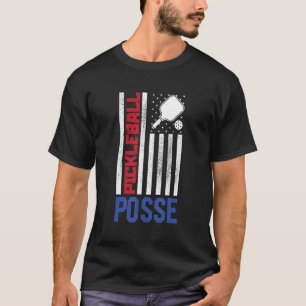 US Flag Pickleball Posse  Picklebal T-Shirt