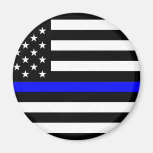 - US Flag Police Thin Blue Line Magnet
