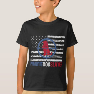 US Flag Prairie Dog Hunting Prairie Dog Slayer T-Shirt