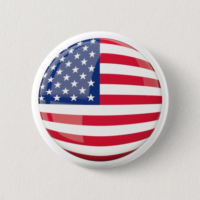 US Flag Print Round Buttons (Front)