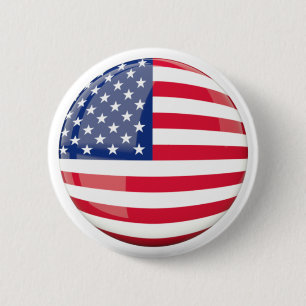 US Flag Print Round Buttons