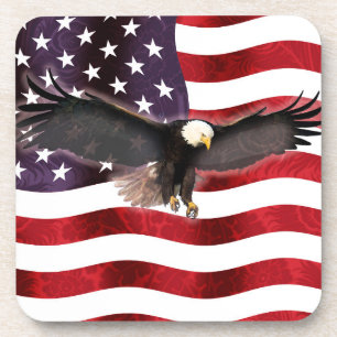 US Flag Proud Eagle Clipboard Mouse Pad Coaster