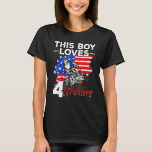 US Flag Quad ATV This Boy Loves 4 Wheelers for kid T-Shirt