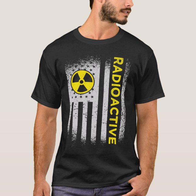 US Flag Radioactive Nuclear Engineer T-Shirt (Front)