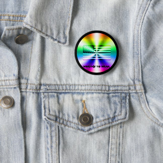 US Flag Rainbow Shield - Worthy To Wear 6 Cm Round Badge