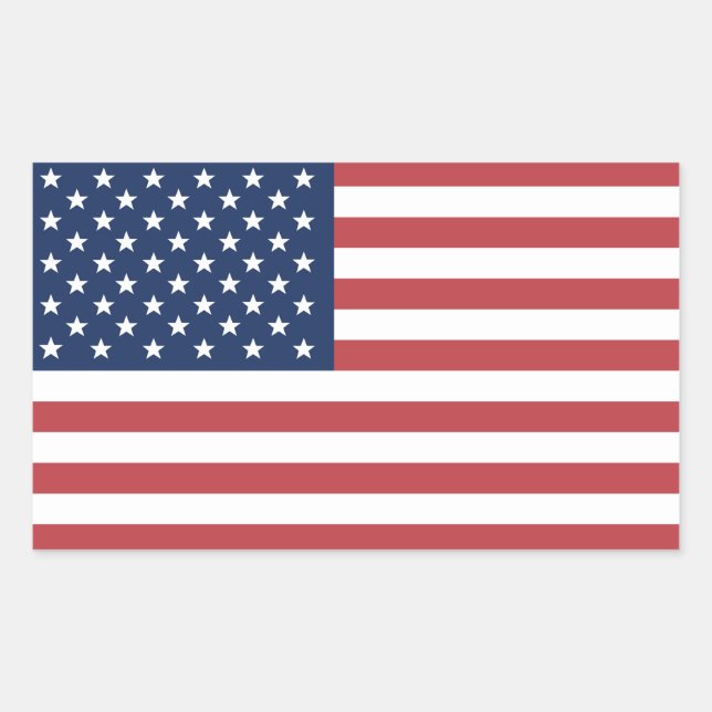US Flag Rectangular Sticker (Front)