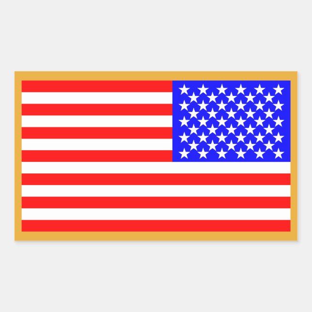 US Flag Rectangular Sticker (Front)