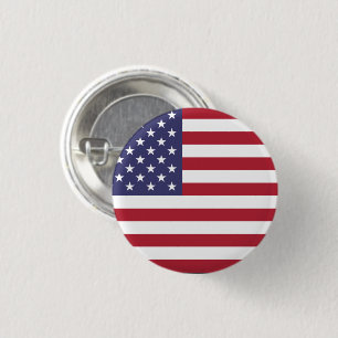 US flag red white and blue 3 Cm Round Badge