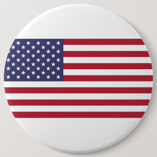 US flag red white and blue 6 Cm Round Badge