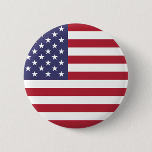 US flag red white and blue Button