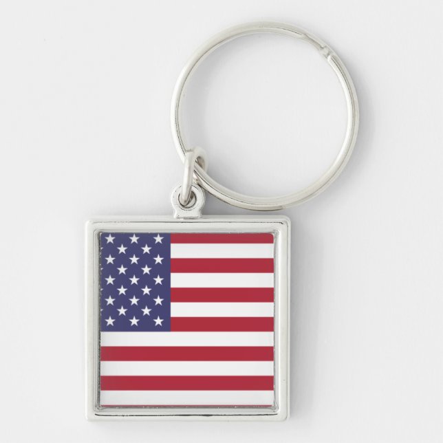 US flag red white and blue keychain (Front)