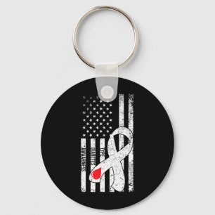 US Flag Ribbon Type 1 Diabetes Awareness Diabetic Key Ring