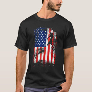 Us Flag Rock Climber T-Shirt