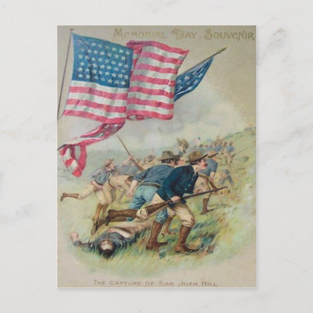 US Flag San Juan Hill Roosevelt Postcard (Front)