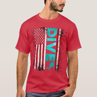 US Flag Scuba Diving T-Shirt