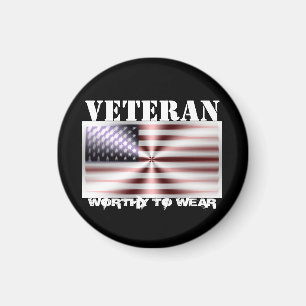 US Flag Shield - Veteran - Worthy To Wear Magnet