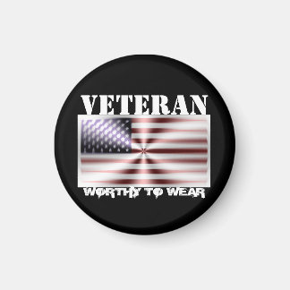 US Flag Shield - Veteran - Worthy To Wear Magnet