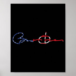 Us Flag Signature 44-48 Obama For President '2 Poster