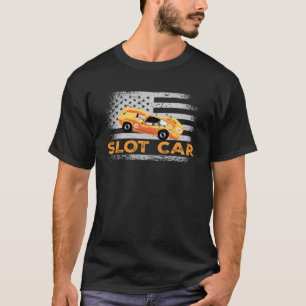 Us Flag Slot Car Racing T-Shirt