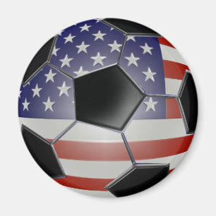 US Flag Soccer Ball Magnet