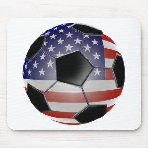 US Flag Soccer Ball Mouse Mat