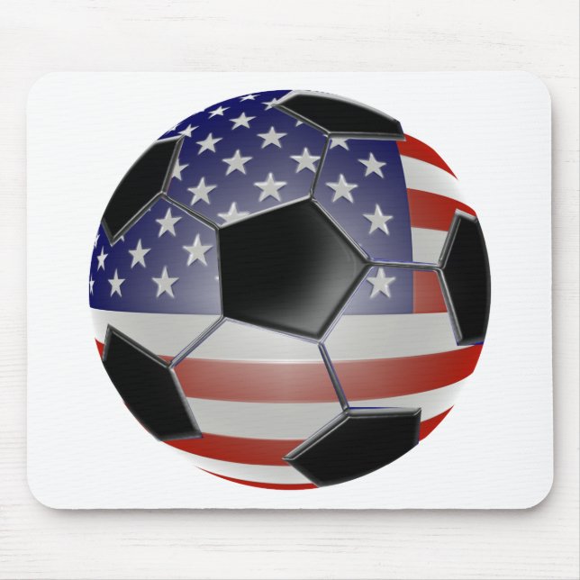US Flag Soccer Ball Mouse Mat (Front)