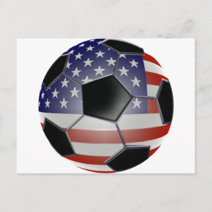 US Flag Soccer Ball Postcard