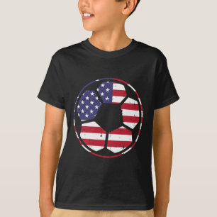 Us Flag Soccer Ll Vintage Footll 4th Of July Patri T-Shirt