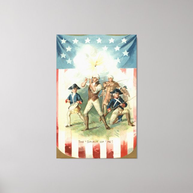 US Flag Spirit of 76 Soldier Drummer Boy Canvas Print (Front)