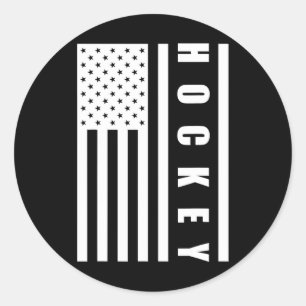 Us Flag Sport Goalie Hockey Player American Pride Classic Round Sticker
